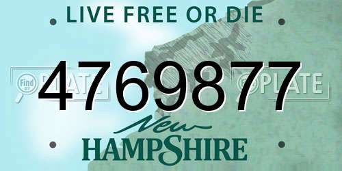4769877 New Hampshire License Plate