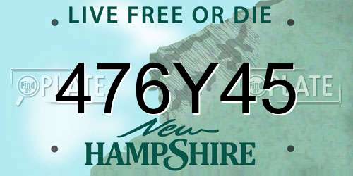 476Y45 New Hampshire License Plate