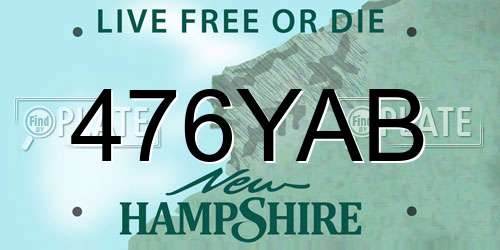 476YAB New Hampshire License Plate