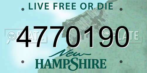 4770190 New Hampshire License Plate