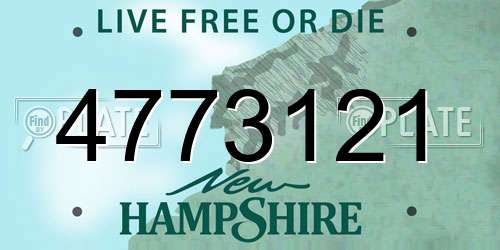 4773121 New Hampshire License Plate