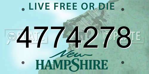 4774278 New Hampshire License Plate