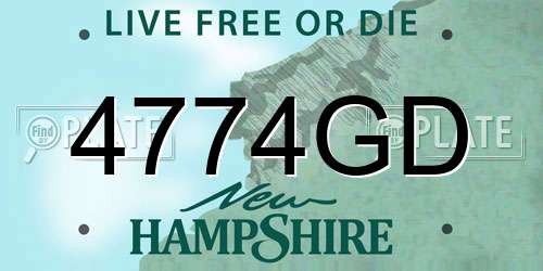 4774GD New Hampshire License Plate