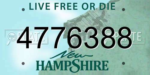 4776388 New Hampshire License Plate