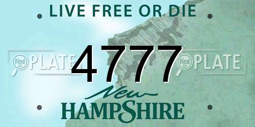 4777 New Hampshire License Plate