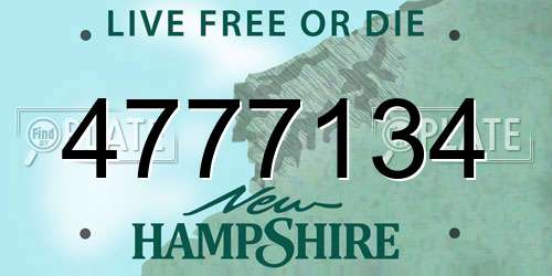 4777134 New Hampshire License Plate
