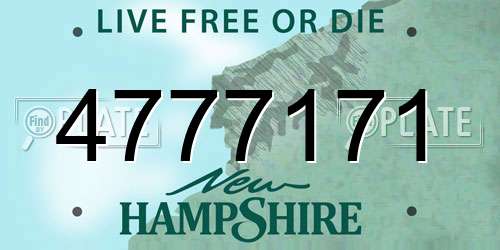 4777171 New Hampshire License Plate