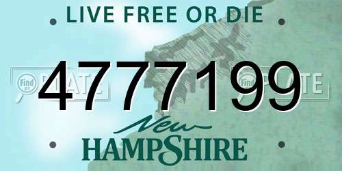 4777199 New Hampshire License Plate