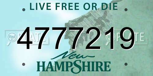 4777219 New Hampshire License Plate