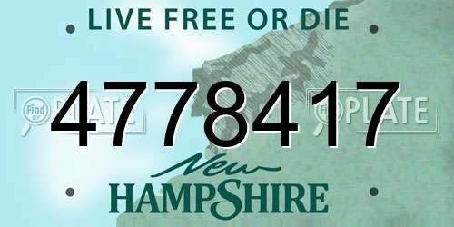 4778417 New Hampshire License Plate