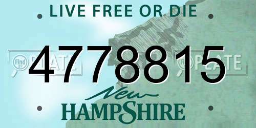 4778815 New Hampshire License Plate