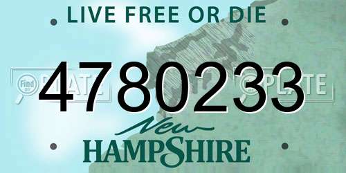 4780233 New Hampshire License Plate