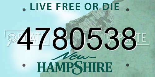 4780538 New Hampshire License Plate