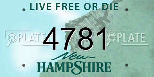 4781 New Hampshire License Plate