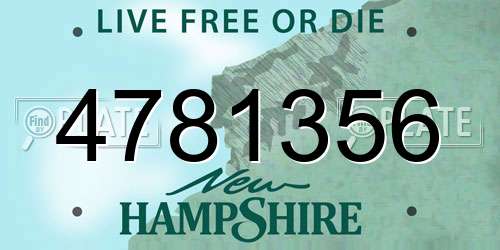 4781356 New Hampshire License Plate
