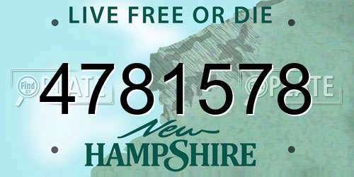 4781578 New Hampshire License Plate