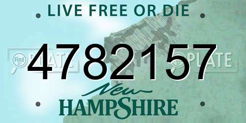 4782157 New Hampshire License Plate