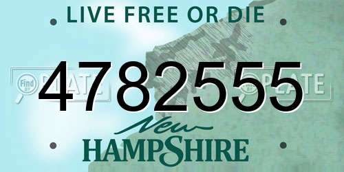 4782555 New Hampshire License Plate