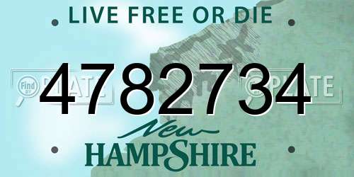 4782734 New Hampshire License Plate
