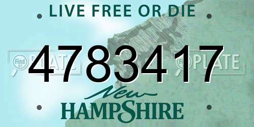 4783417 New Hampshire License Plate