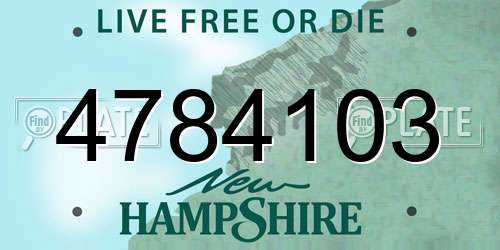 4784103 New Hampshire License Plate