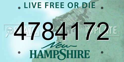 4784172 New Hampshire License Plate