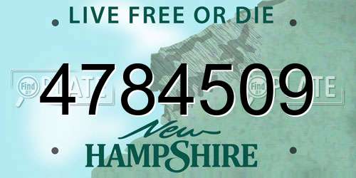 4784509 New Hampshire License Plate