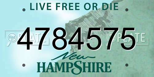 4784575 New Hampshire License Plate