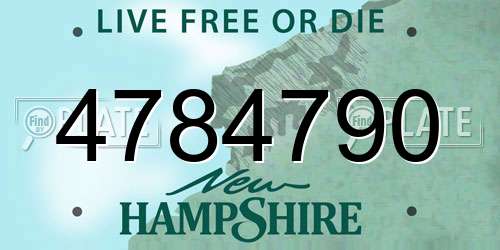 4784790 New Hampshire License Plate