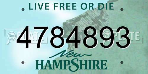4784893 New Hampshire License Plate