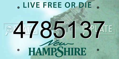 4785137 New Hampshire License Plate