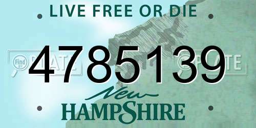 4785139 New Hampshire License Plate
