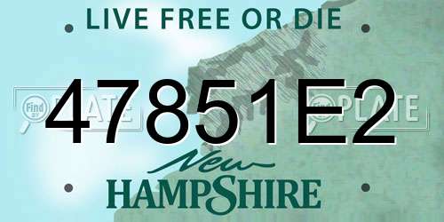 47851E2 New Hampshire License Plate
