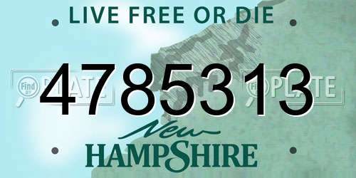 4785313 New Hampshire License Plate