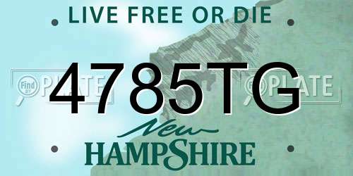 4785TG New Hampshire License Plate
