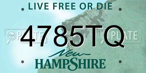 4785TQ New Hampshire License Plate