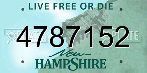 4787152 New Hampshire License Plate