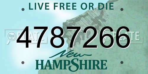 4787266 New Hampshire License Plate