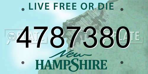 4787380 New Hampshire License Plate