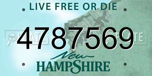 4787569 New Hampshire License Plate