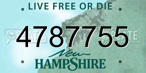 4787755 New Hampshire License Plate