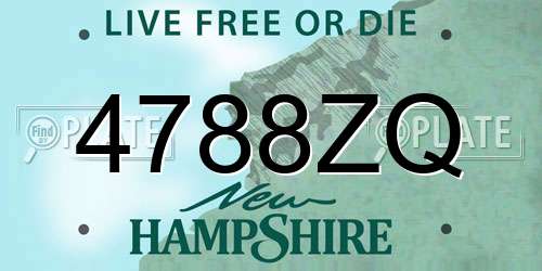 4788ZQ New Hampshire License Plate