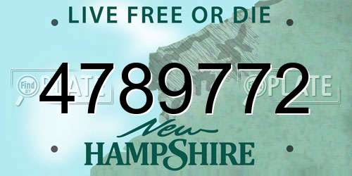 4789772 New Hampshire License Plate