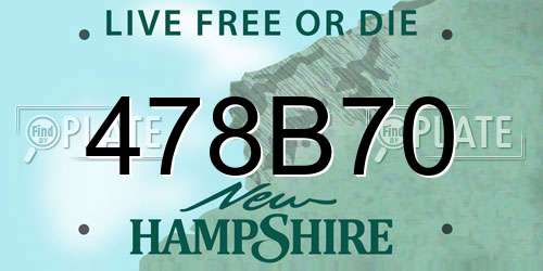 478B70 New Hampshire License Plate