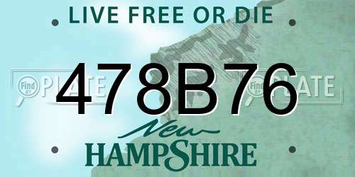 478B76 New Hampshire License Plate