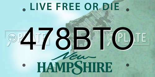 478BTO New Hampshire License Plate