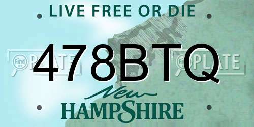 478BTQ New Hampshire License Plate