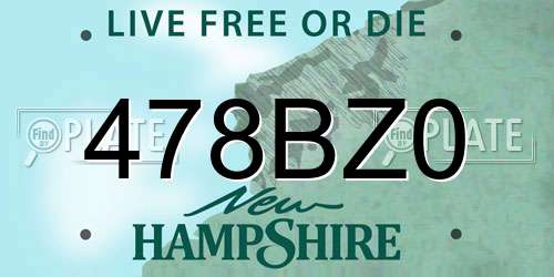 478BZ0 New Hampshire License Plate
