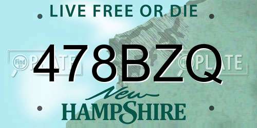 478BZQ New Hampshire License Plate