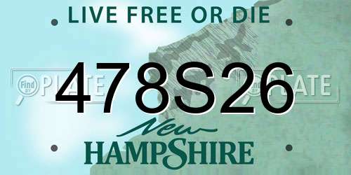 478S26 New Hampshire License Plate